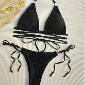 Lace up Black Bikini